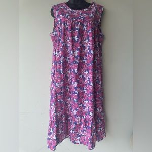 Vintage Anthony Richards Nightgown Women's Size 0LG Pink Floral Print Sleeveless